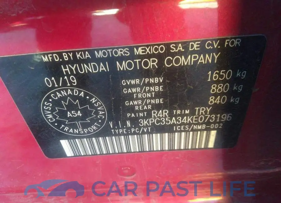 3KPC35A34KE073196# 9