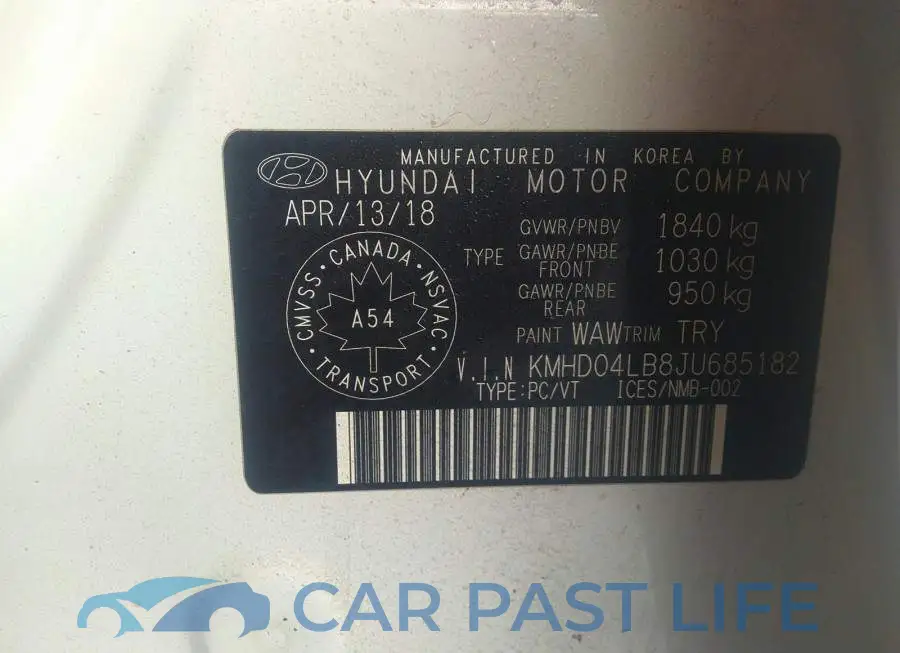 KMHD04LB8JU685182# 9