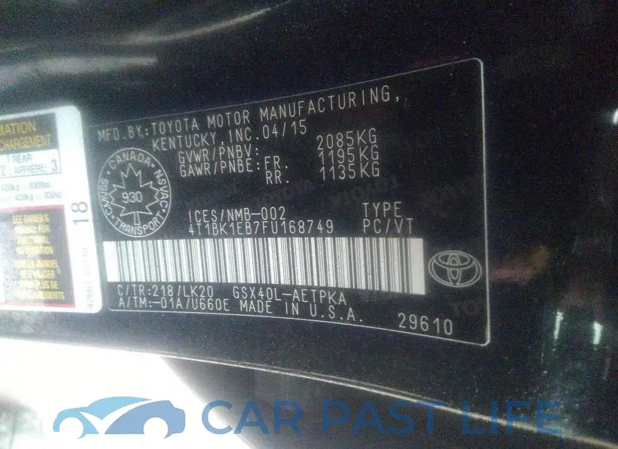 4T1BK1EB7FU168749# 9
