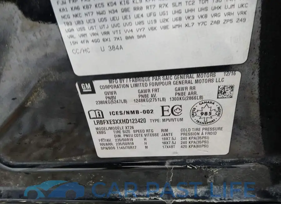 LRBFXESXXHD123420# 9