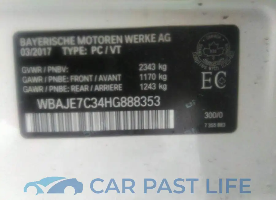 WBAJE7C34HG888353# 9