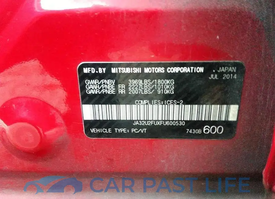JA32U2FUXFU600530# 9