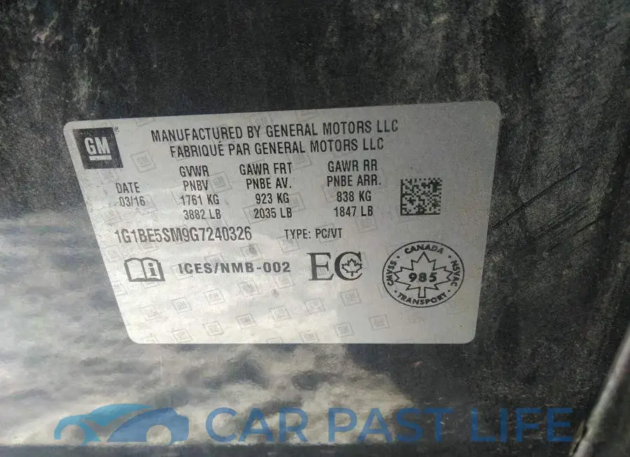 1G1BE5SM9G7240326# 9