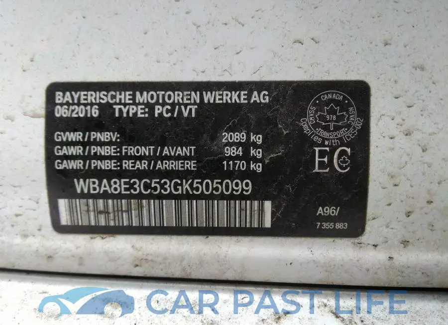 WBA8E3C53GK505099# 9