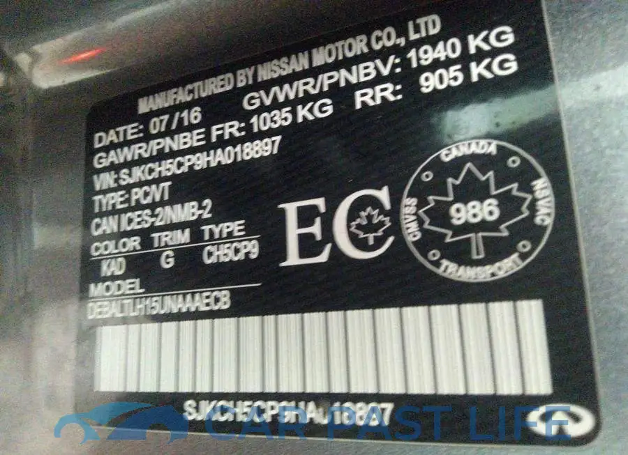 SJKCH5CP9HA018897# 9