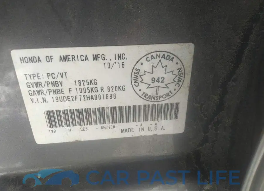 19UDE2F72HA801698# 9