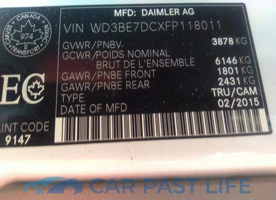 WD3BE7DCXFP118011# 9