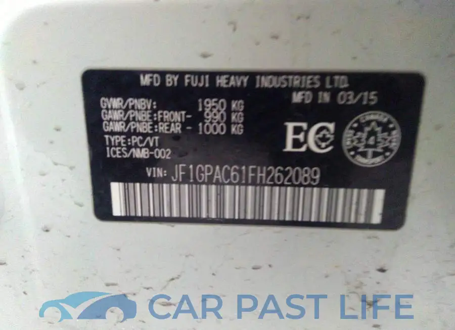 JF1GPAC61FH262089# 9