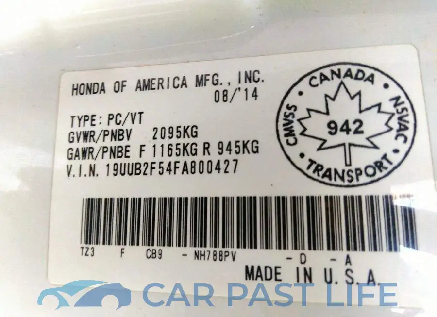 19UUB2F54FA800427# 9