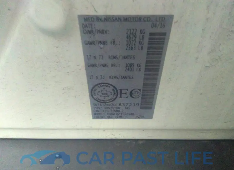 5N1AT2MV2GC837219# 9