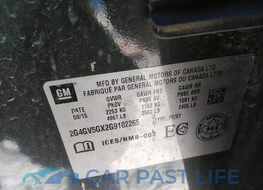 2G4GV5GX2G9102265# 9