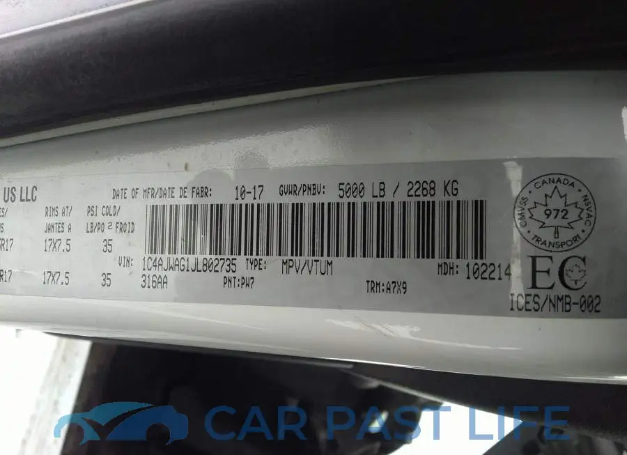 1C4AJWAG1JL802735# 9