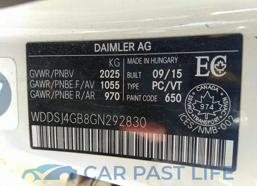 WDDSJ4GB8GN292830# 9