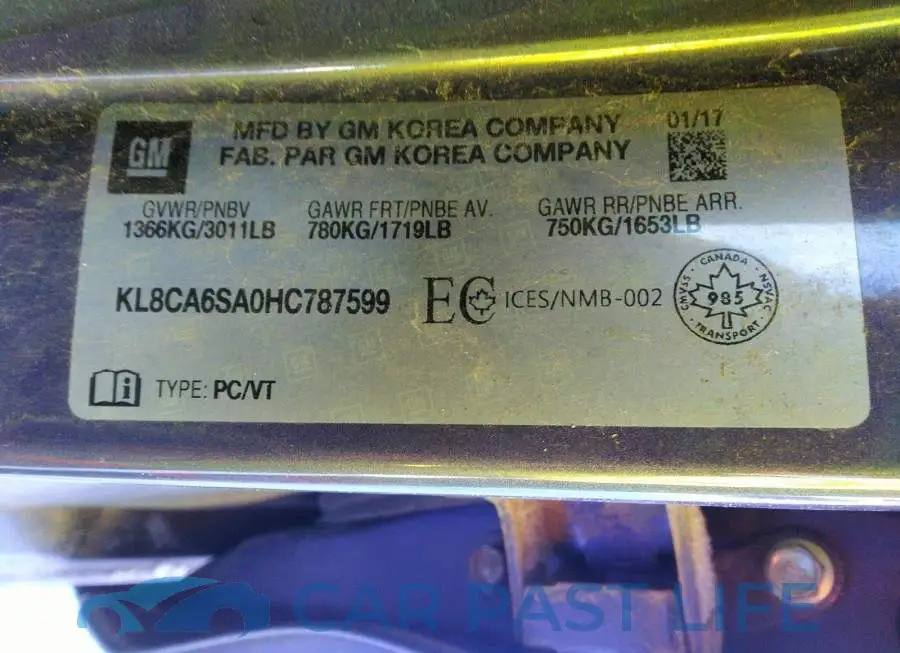 KL8CA6SA0HC787599# 9