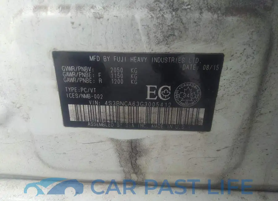 4S3BNCA63G3005412# 9