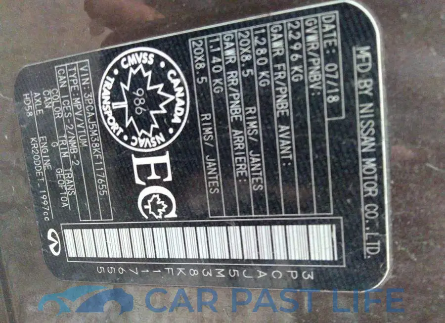 3PCAJ5M38KF117655# 9
