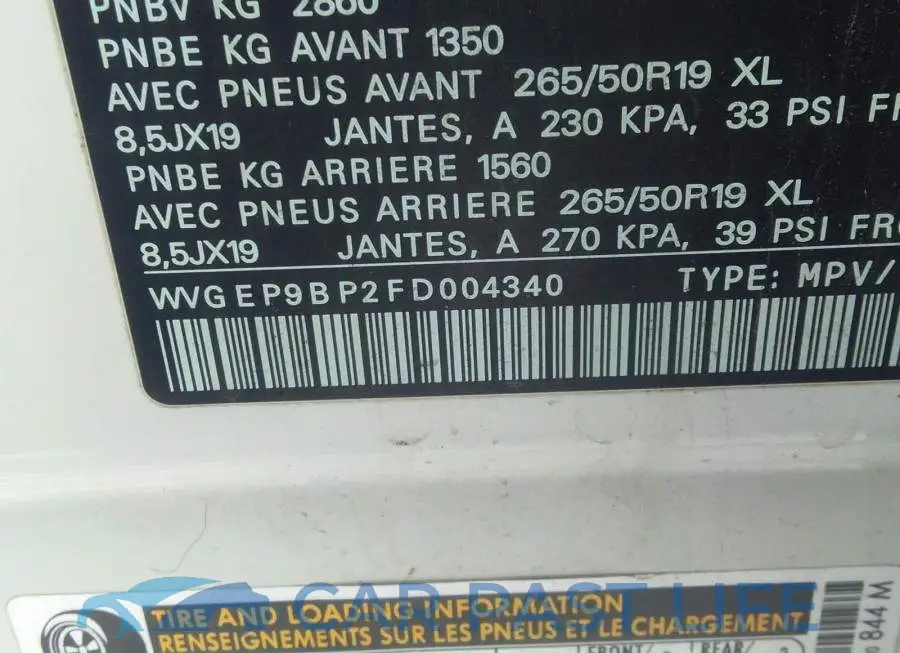 WVGEP9BP2FD004340# 9