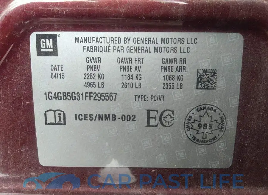 1G4GB5G31FF295567# 9