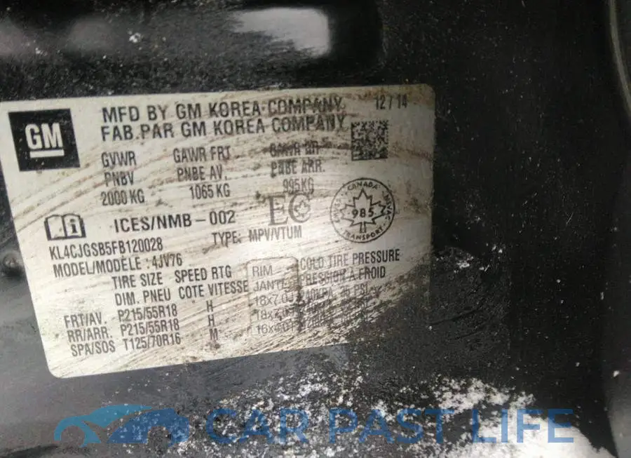 KL4CJGSB5FB120028# 9