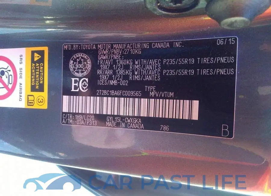 2T2BC1BA6FC009565# 9