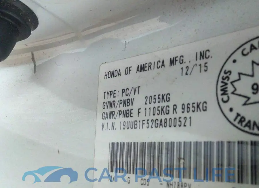 19UUB1F52GA800521# 9
