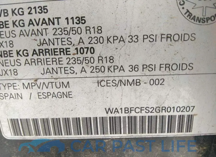 WA1BFCFS2GR010207# 9