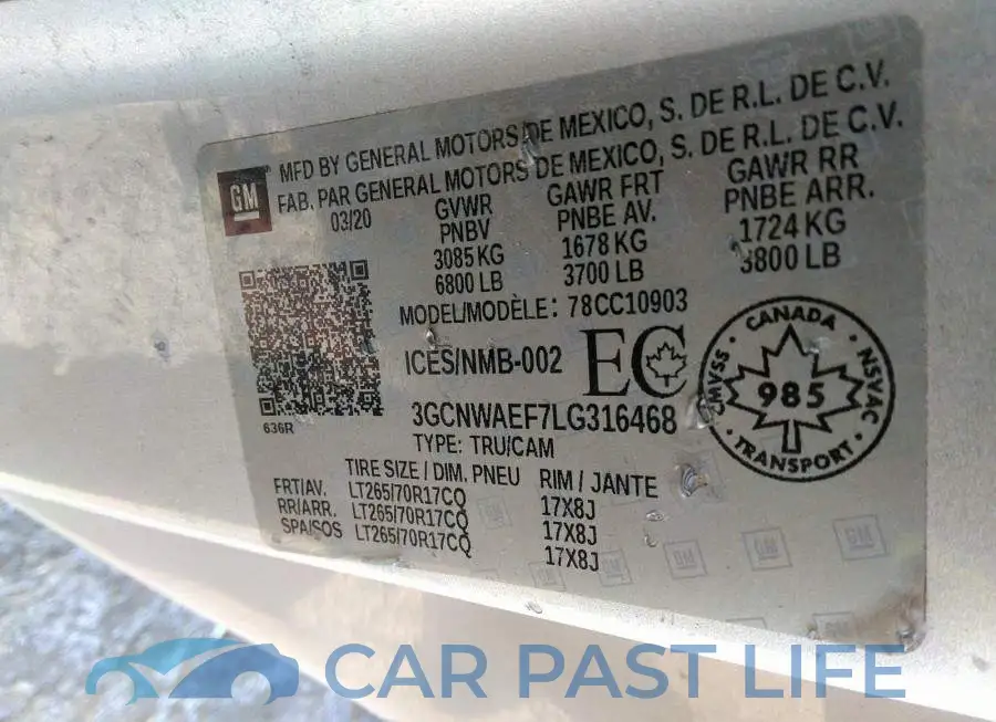 3GCNWAEF7LG316468# 9
