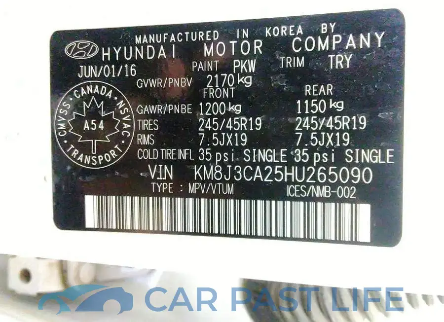 KM8J3CA25HU265090# 9