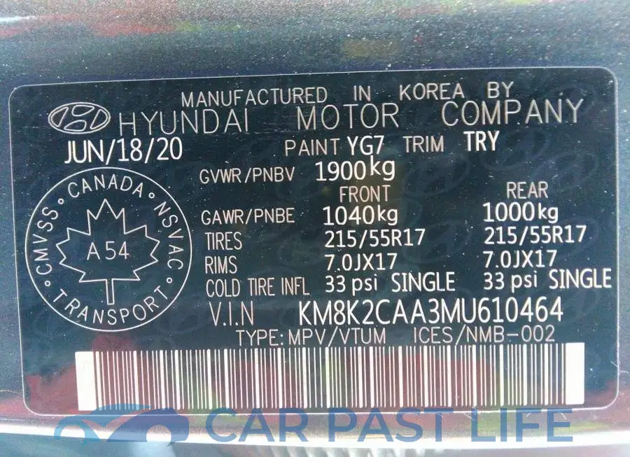 KM8K2CAA3MU610464# 9