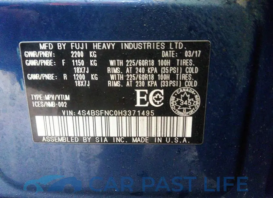 4S4BSFNC0H3371495# 9