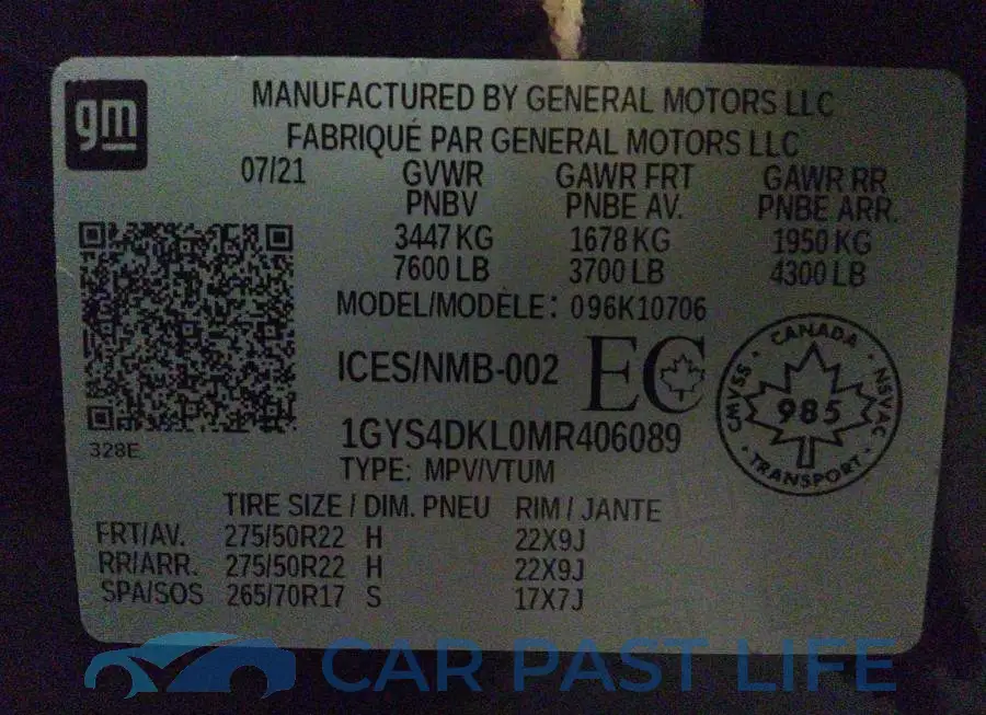 1GYS4DKL0MR406089# 9
