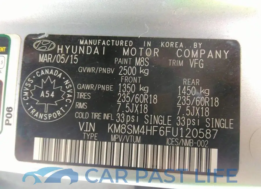 KM8SM4HF6FU120587# 9