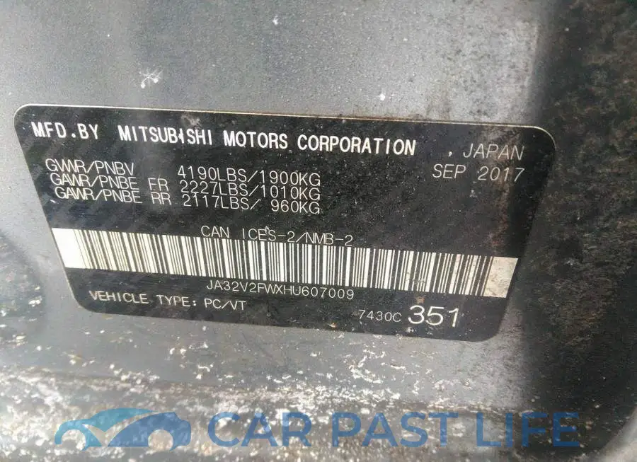 JA32V2FWXHU607009# 9