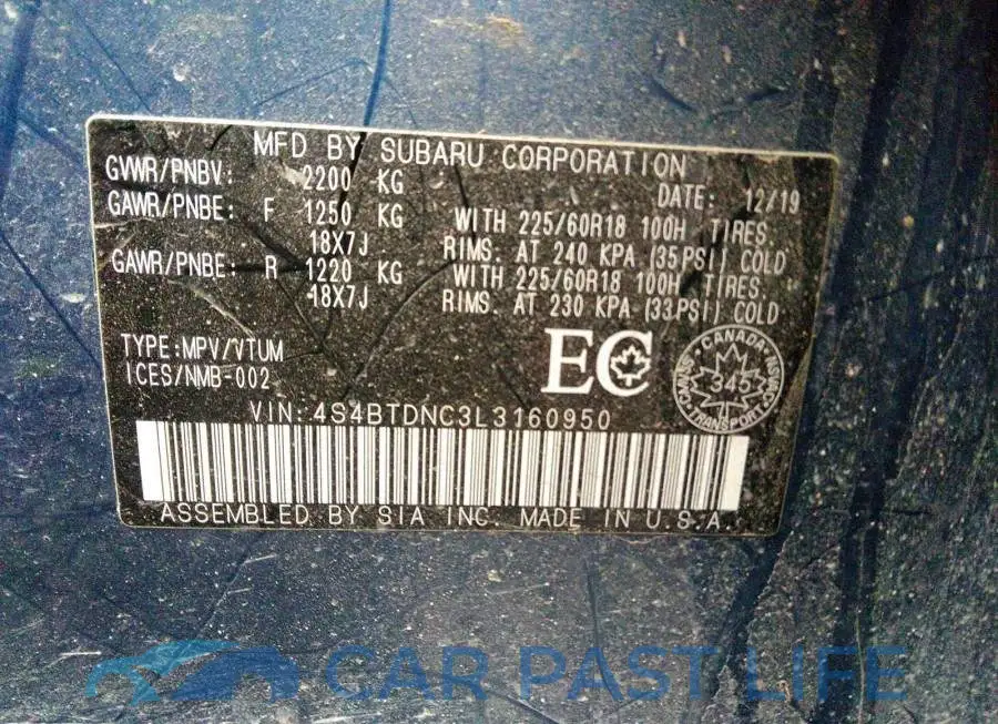 4S4BTDNC3L3160950# 9