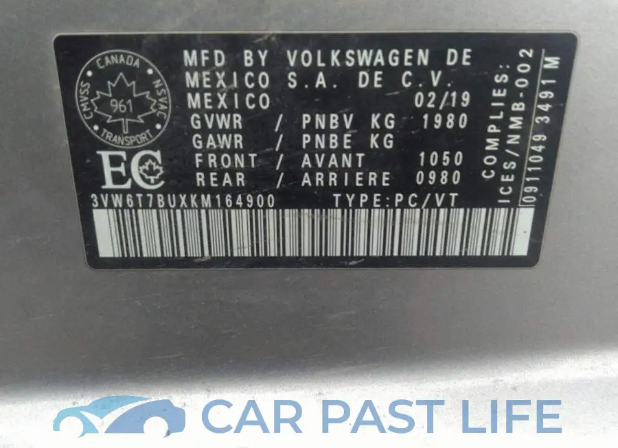 3VW6T7BUXKM164900# 9