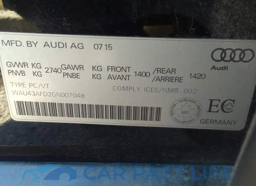 WAU43AFD2GN007048# 9