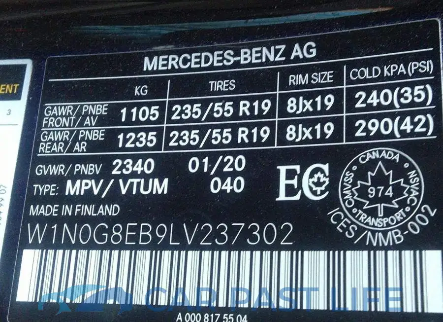 W1N0G8EB9LV237302# 9