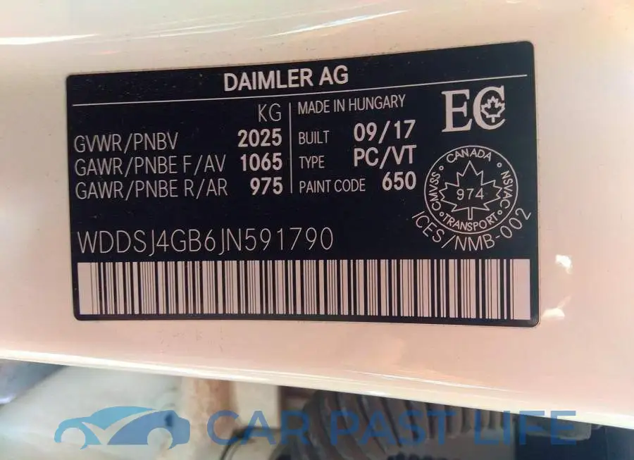 WDDSJ4GB6JN591790# 9