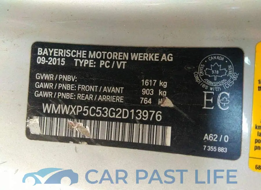 WMWXP5C53G2D13976# 9