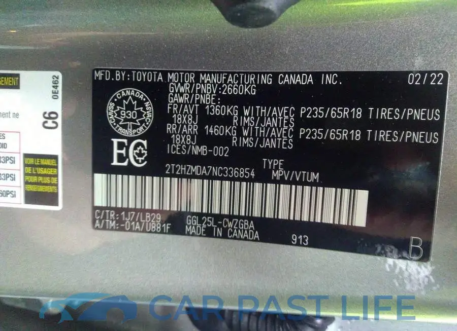 2T2HZMDA7NC336854# 9