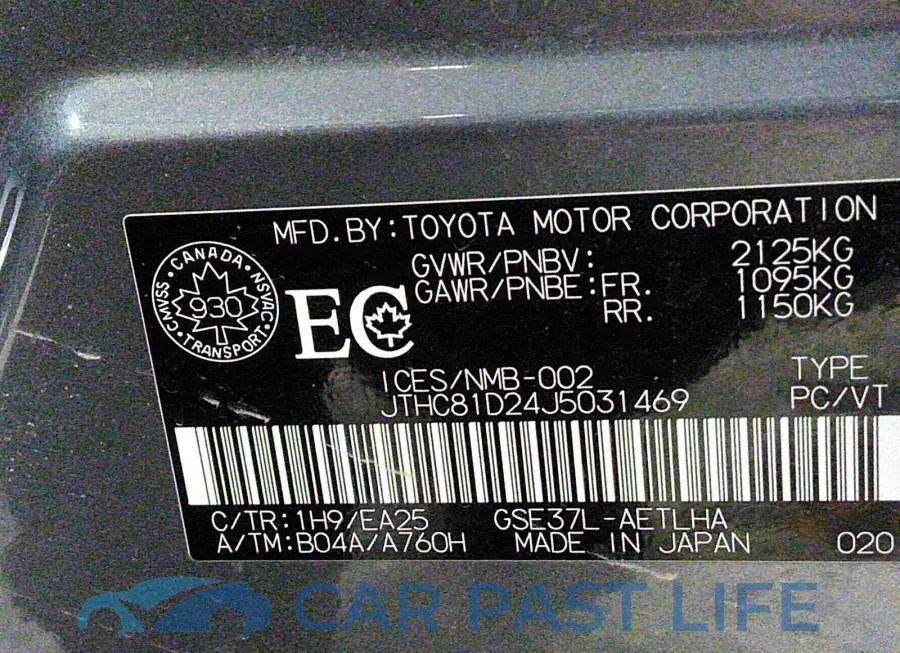 JTHC81D24J5031469# 9