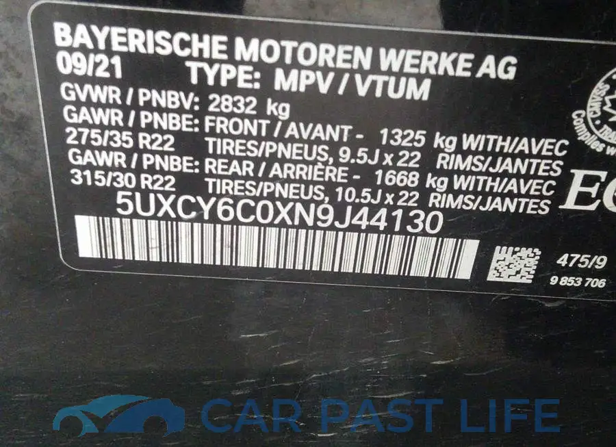 5UXCY6C0XN9J44130# 9
