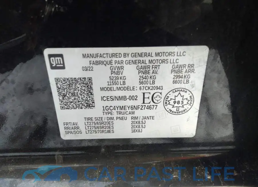 1GC4YMEY6NF274677# 9