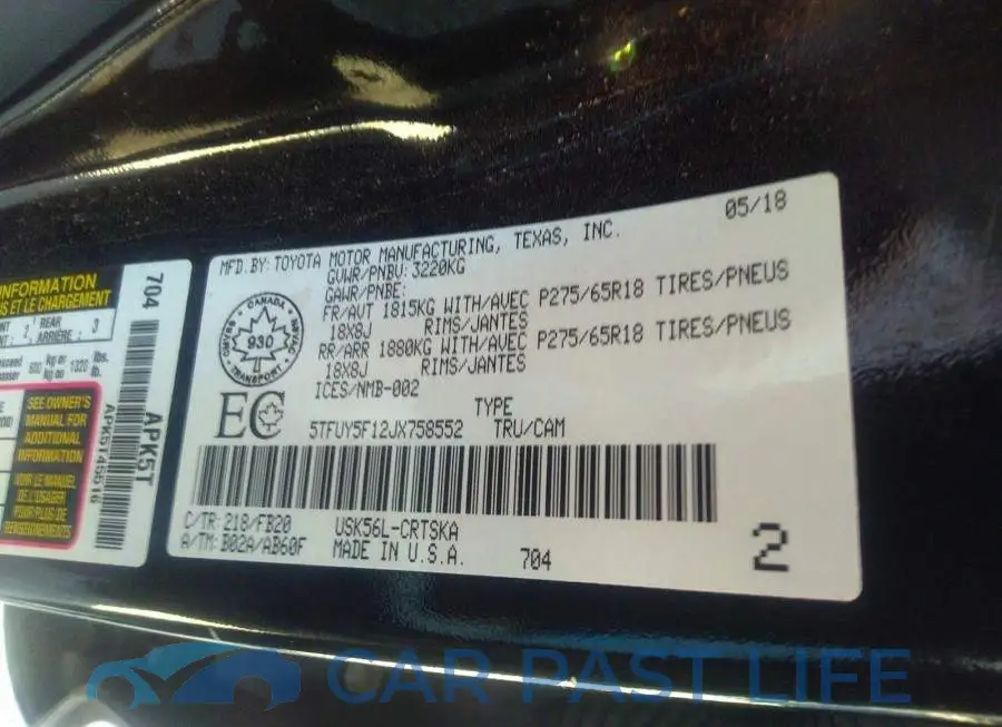 5TFUY5F12JX758552# 9