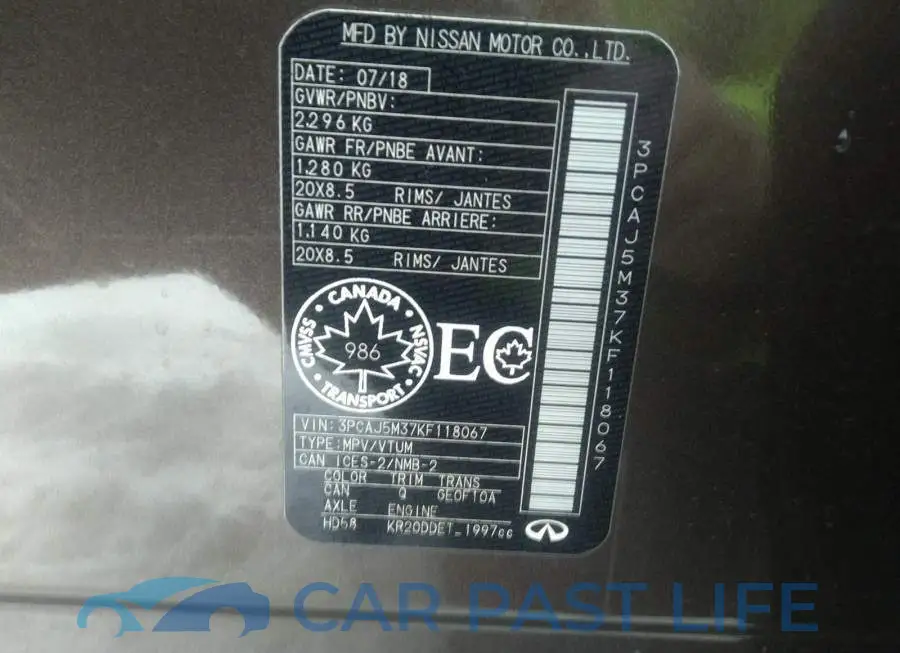 3PCAJ5M37KF118067# 9