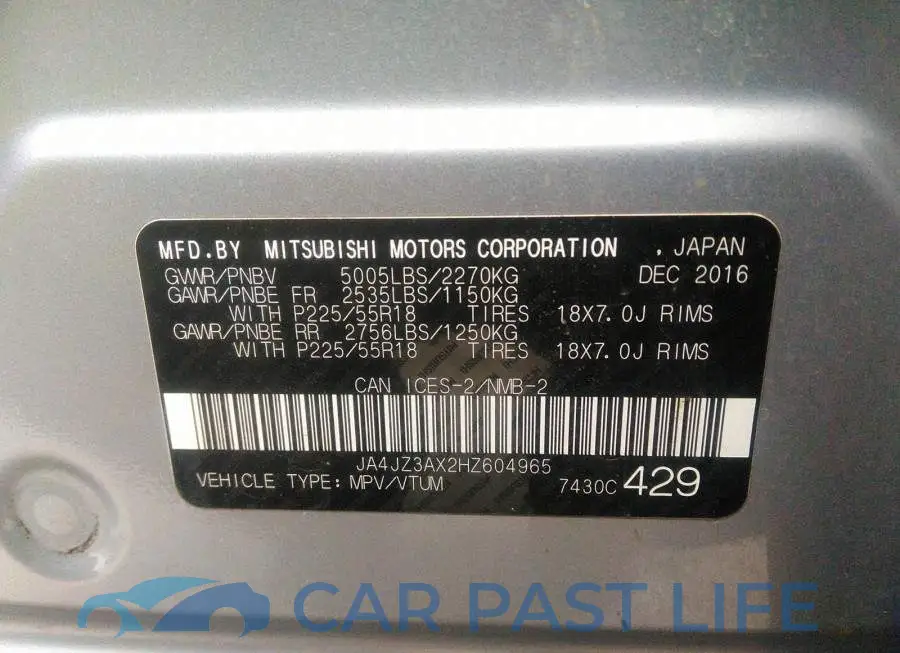 JA4JZ3AX2HZ604965# 9