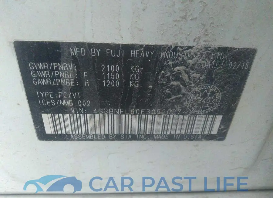 4S3BNFL60F3052037# 9