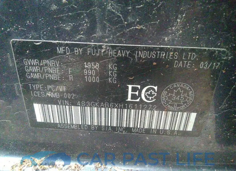 4S3GKAB6XH1611272# 9