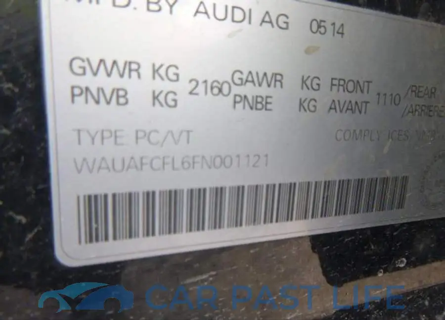 WAUAFCFL6FN001121# 9