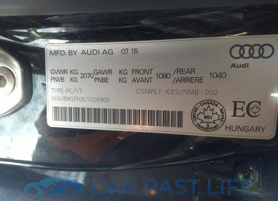 WAUB8GFF0G1024905# 9